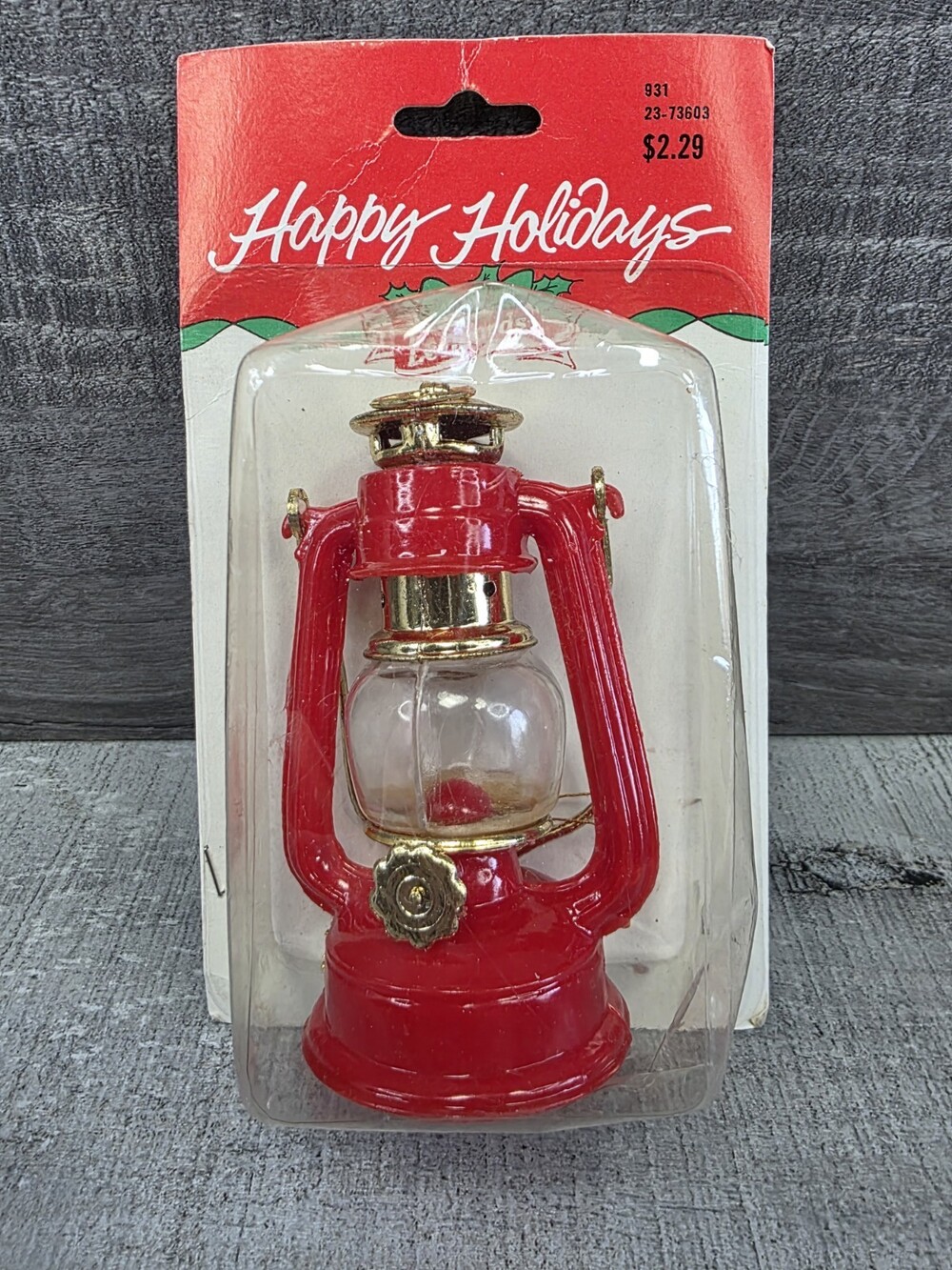 Vintage 4.5" Red Lantern Christmas Ornament NOS by Leeward's g51a
